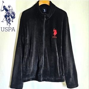 USPA US Polo Association Black Full-Zip Fleece Jacket